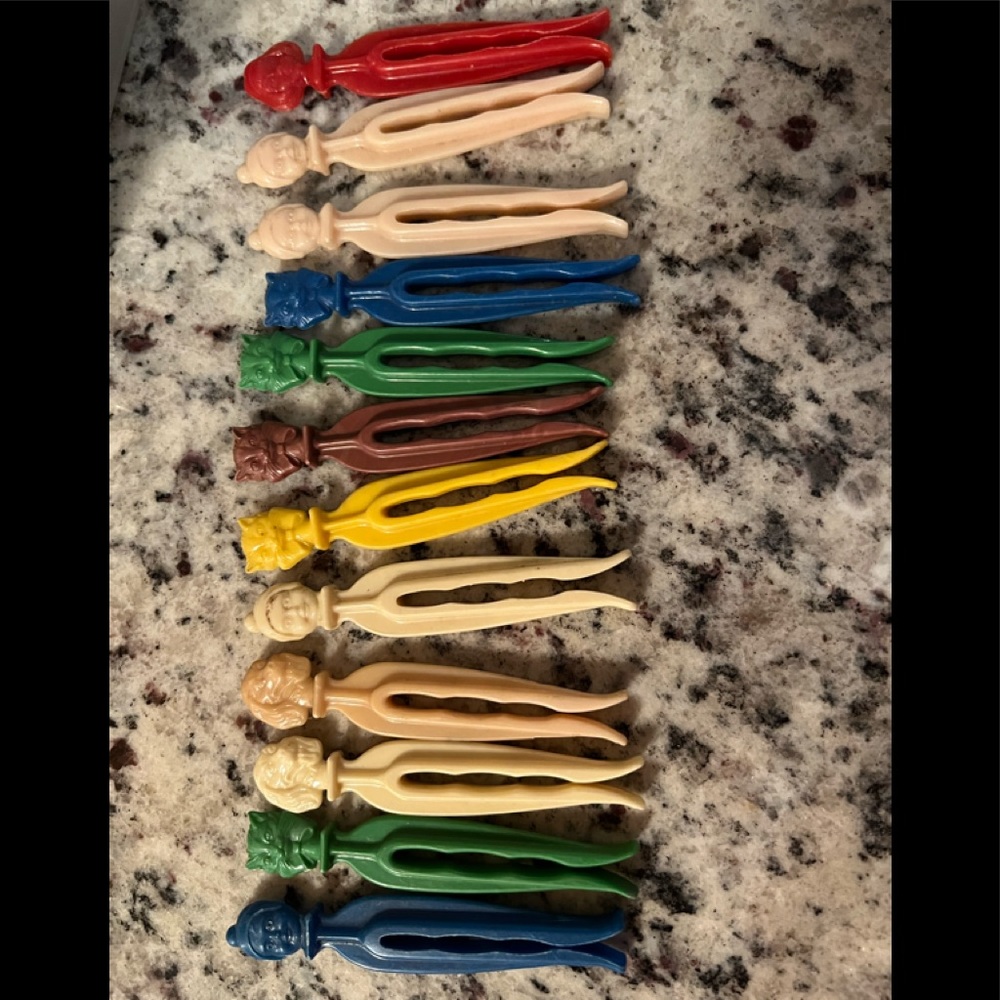 Vintage plastic cloth pins